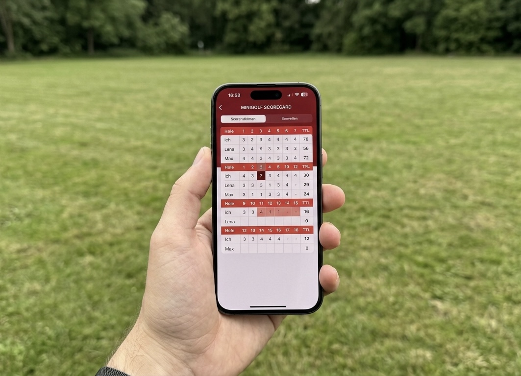 Digitale Scorecard auf dem Smartphone